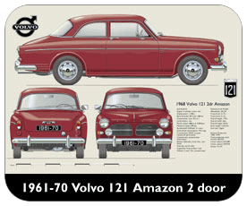 Volvo Amazon 2 door 1961-70 Place Mat, Small